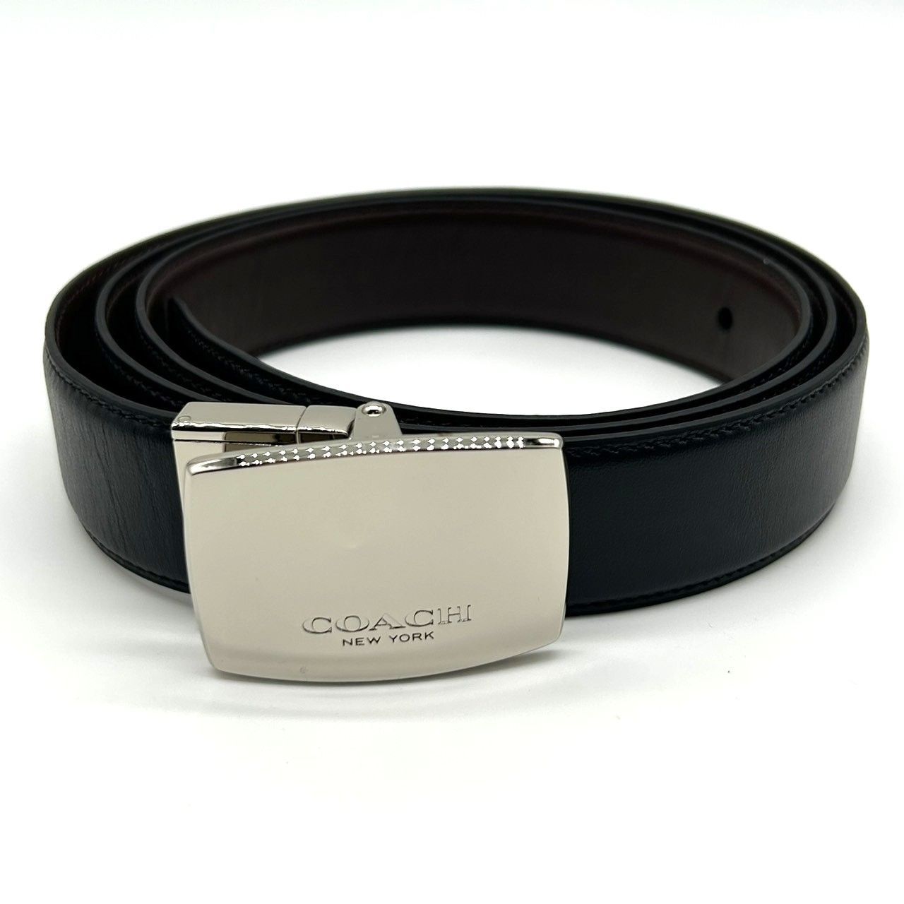 ♥ COACH コーチ ベルト ブラック系 バックル2つ