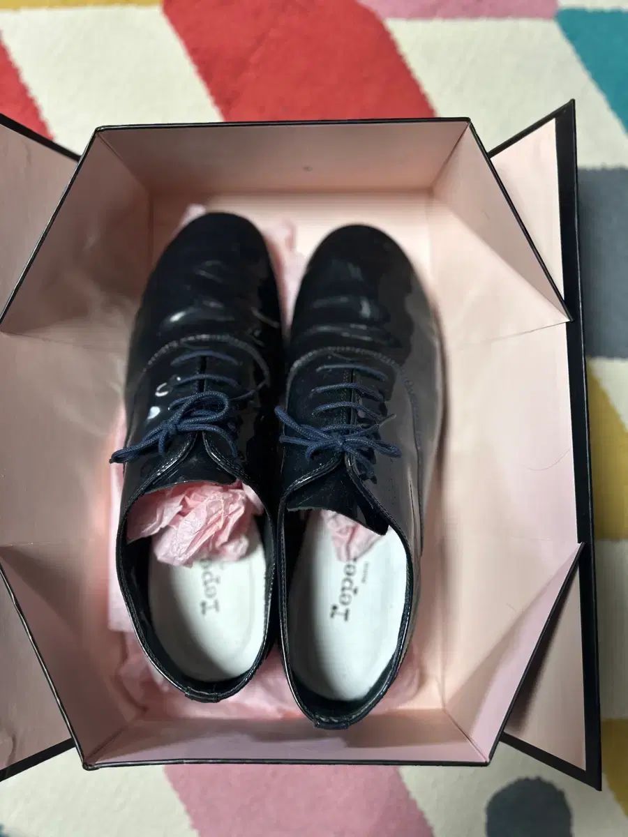 Repetto オックスフォード ブラック エナメル シューズ 41 250|255