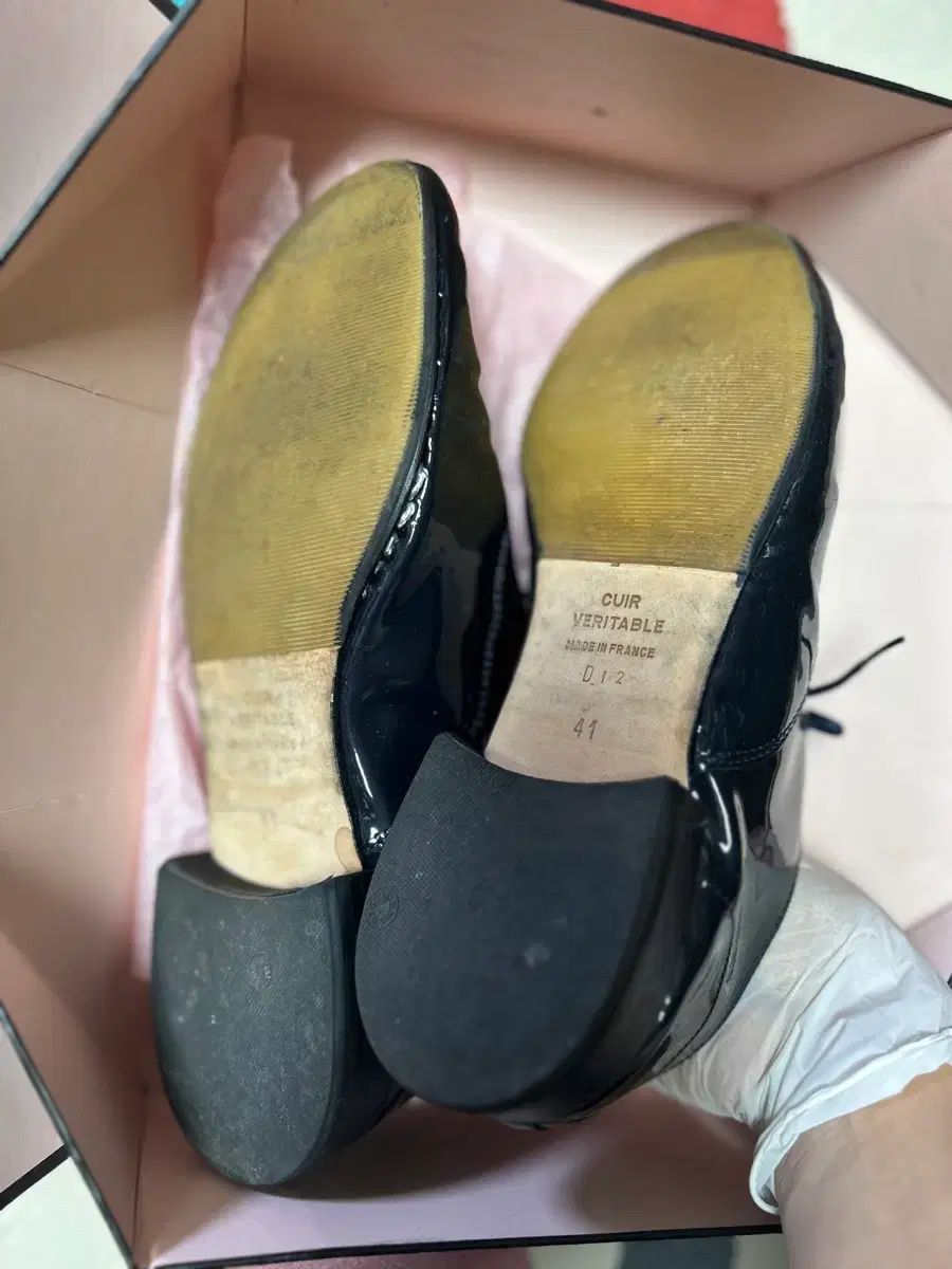 Repetto オックスフォード ブラック エナメル シューズ 41 250|255