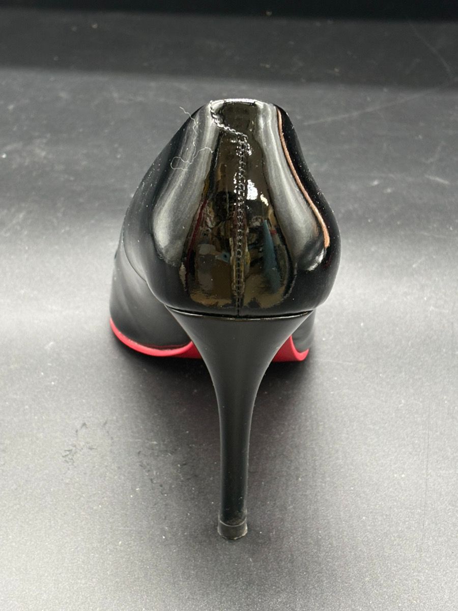 12720-018☆DIANA/ブラック/ポインテッドトゥハイヒール/レッドソール