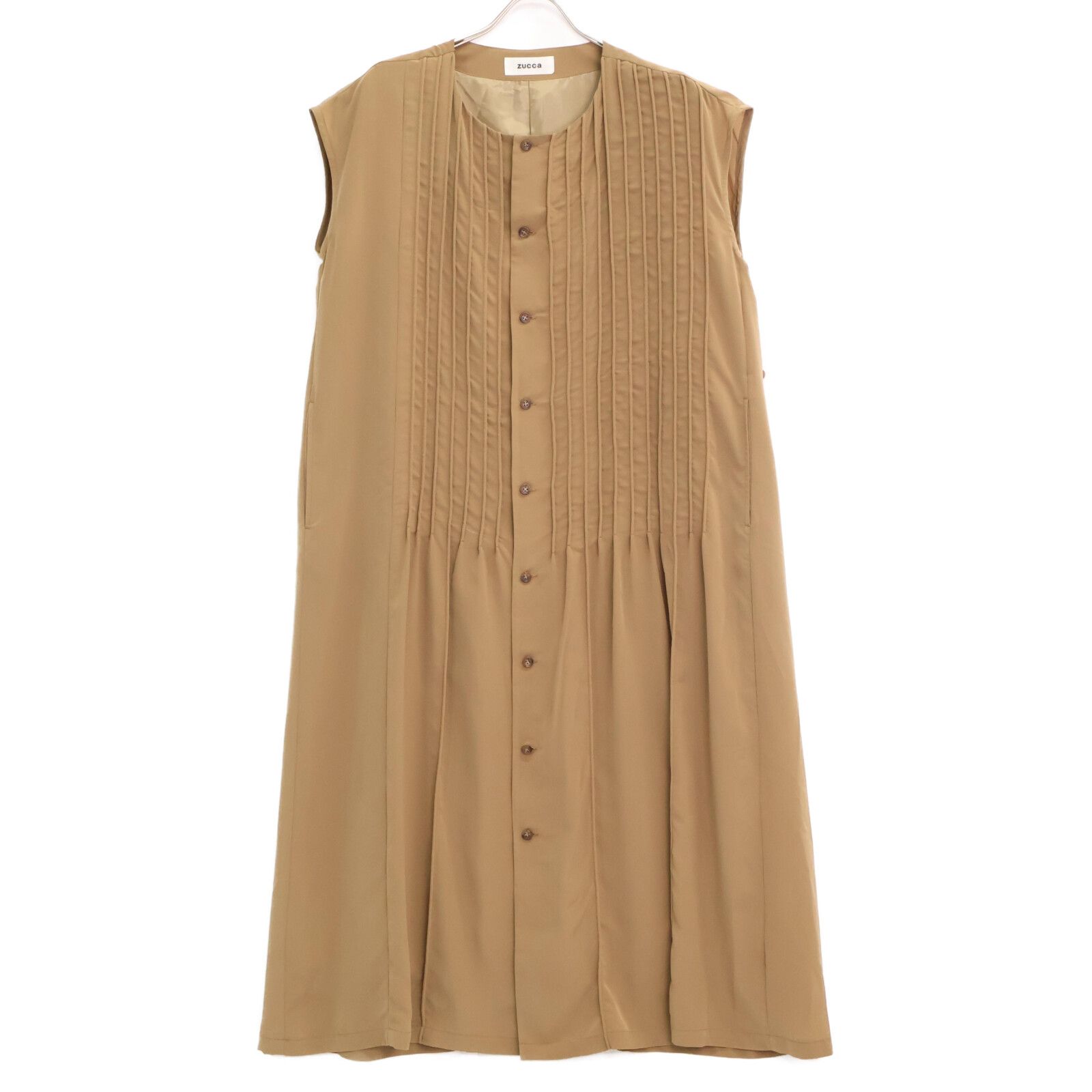 ZUCCa ズッカ |25年製 ZU 53-FH 085 PEデシン フロントボタン ノースリーブ M