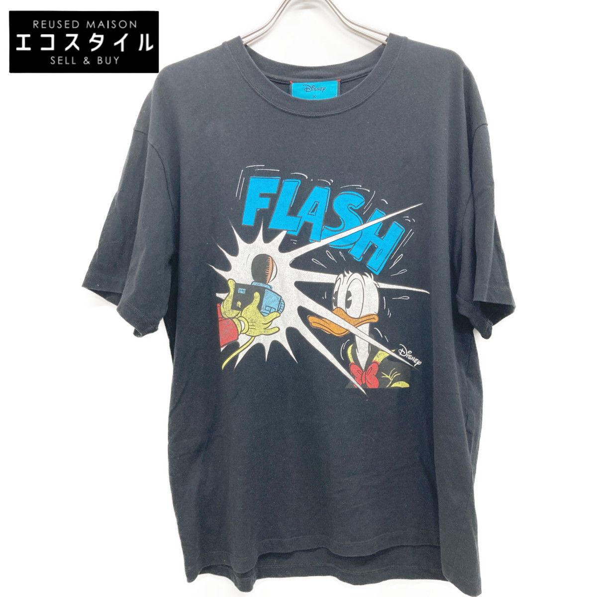 GUCCI グッチ ×Disney ﾌﾞﾗｯｸ 548334 FLASH ﾄﾞﾅﾙﾄﾞ Tｼｬﾂ L