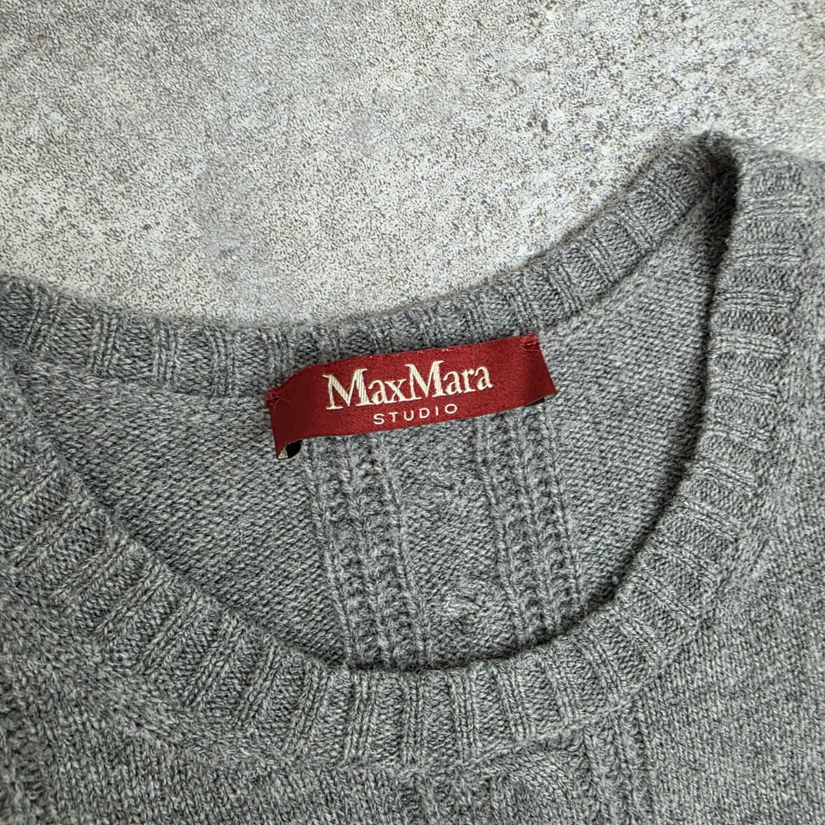 MAX MARA マックスマーラ ケーブル編み ニットワンピース カシミヤ混