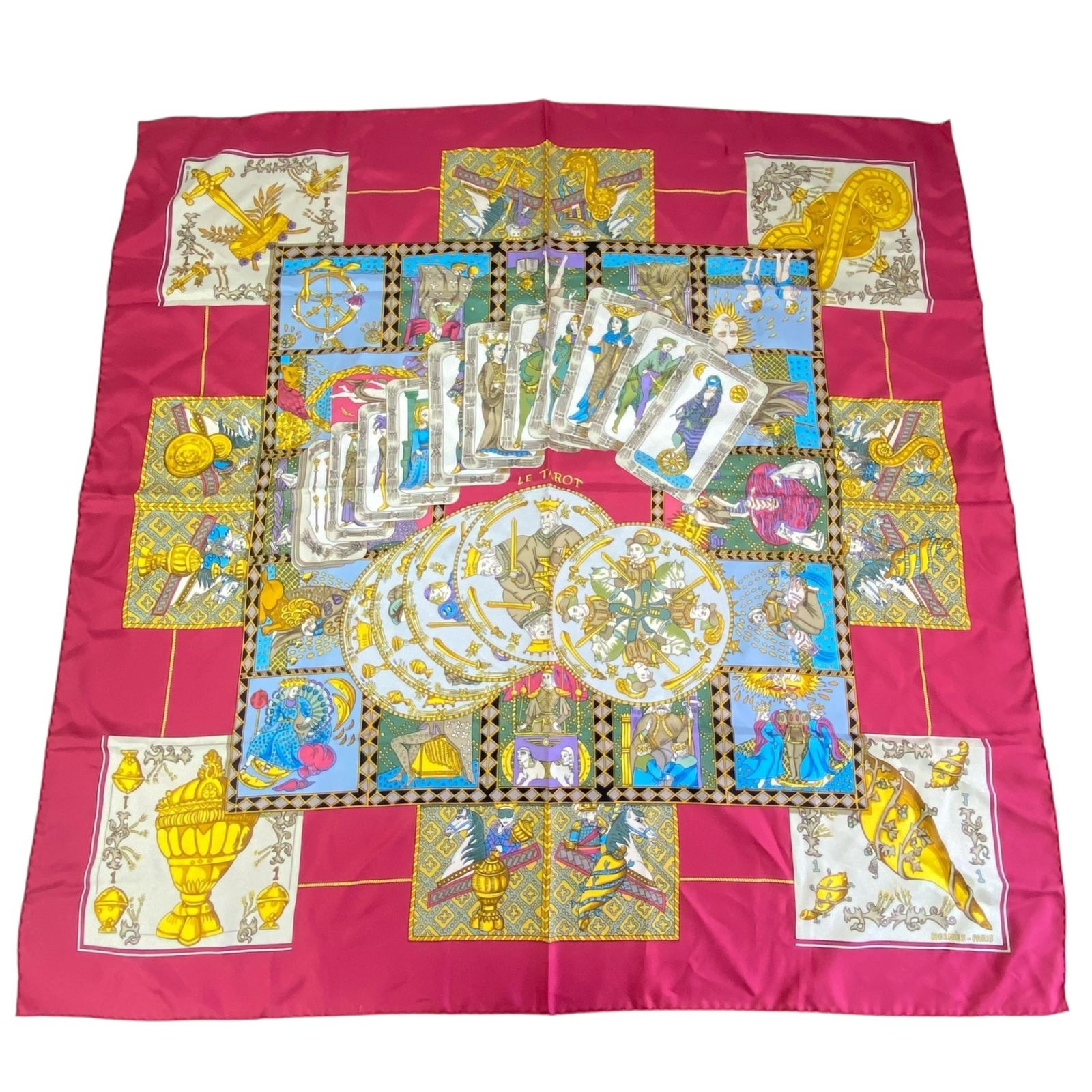 新品同様 HERMES エルメス スカーフ シルク カレ90 LE TAROT タロット