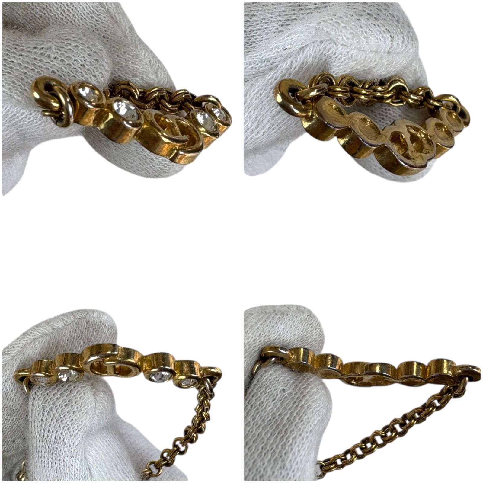 クリスチャンディオール　ネックレス　CDロゴ　ラインストーン　ゴールド Christian Dior（クリスチャン・ディオール） CDロゴ ペンダント