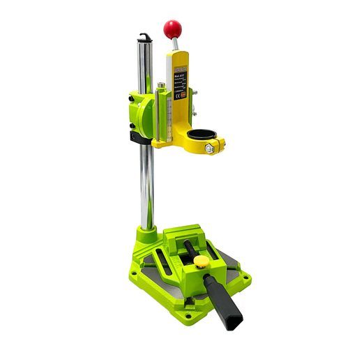 HFS R 垂直ドリルスタンド38 mm 43 mm穴あけ万力付き重型回転角度0〜90°400 x 155 mm電動ドリルスタンドアルミDIY業務