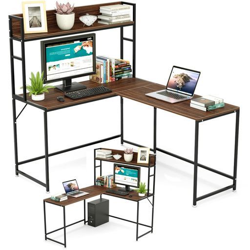 パソコンデスクl字デスク幅150テレワーク用DEWEL左右入替 モニターアーム対応コーナーデスクL字型収納ラック付き木製L字デスクオフィスデスクPCデスクワークデスクゲーミングデスク…