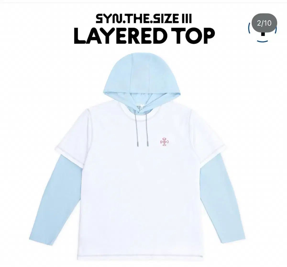 シリカゲル レイヤード フードTシャツ サイズ2