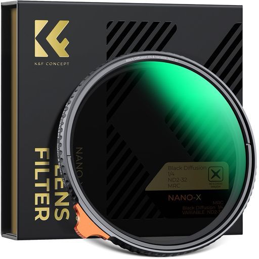 K&FConcept82mm可変NDフィルターND2-ND32+ブラックミスト1/4多機能一枚二役フィルター日本製AGC光学ガラスHD超解像力低い反射率28層ナノコーティング撥水防汚キズ防止減光+ソフト効果