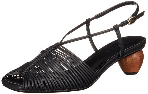 リリーブラウン ウッドヒールメッシュサンダル レディースBLKmedium