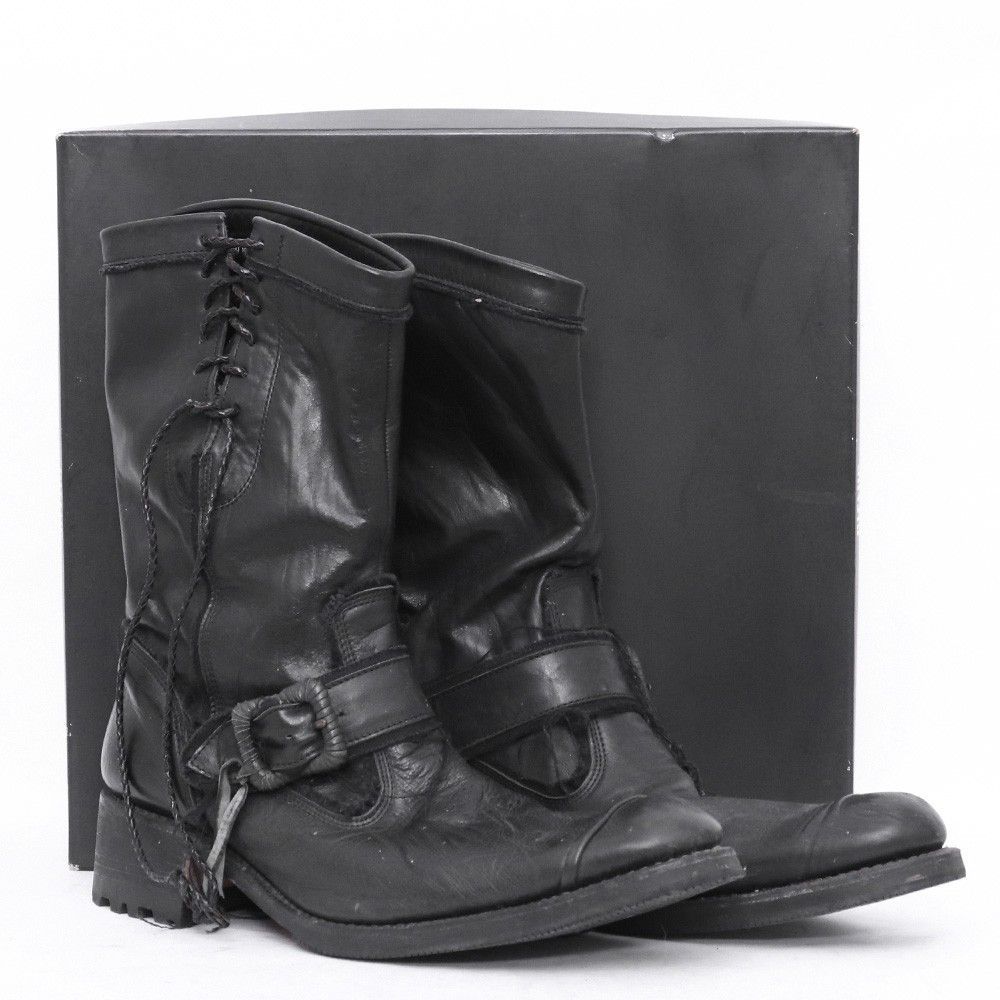 サイズ41.5 GIFTUR CRUMP レザーエンジニアブーツ ブラック