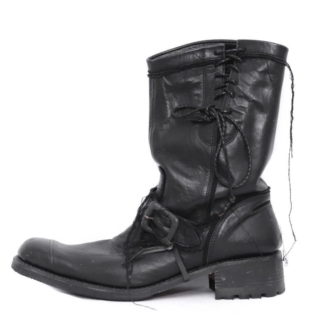 サイズ41.5 GIFTUR CRUMP レザーエンジニアブーツ ブラック