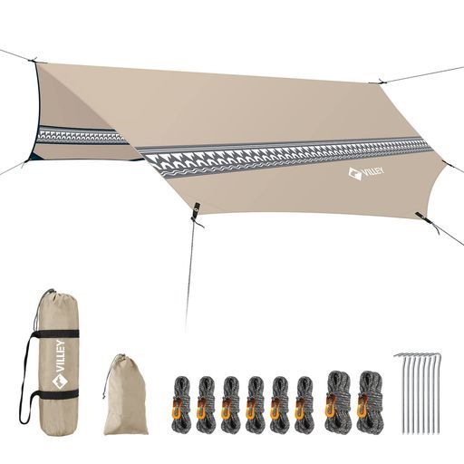 VILLEYタープキャンプタープサンシェルターテントタープ天幕3.5x3mPU