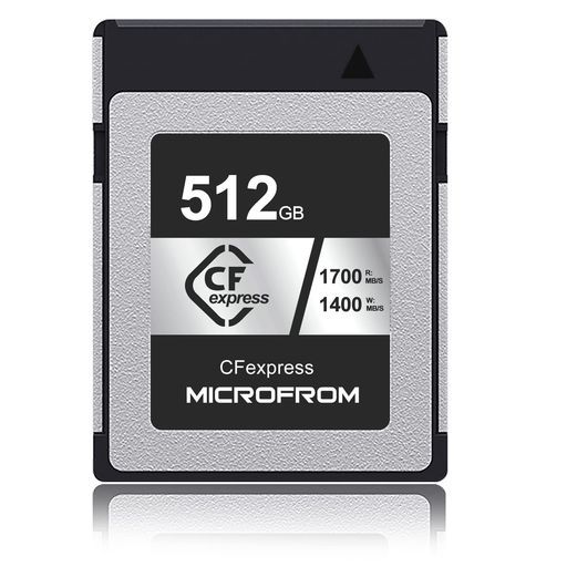 デジタルメモリーカード CFexpressTypeB 高速性能読み出し速度1700 MB|s書き込み速度1400 MB|s 8 KRAW動画記録対応512 GB