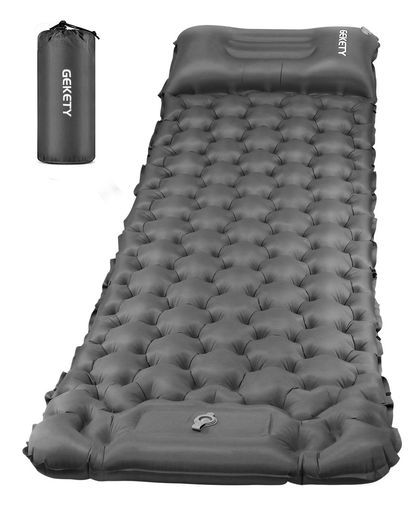 【4個セット】エアーマット GEKETY 　キャンプ　マット　足踏み式 エアーマット GEKETY 4個セット 足踏み式 無限連結可能 枕付き エアー