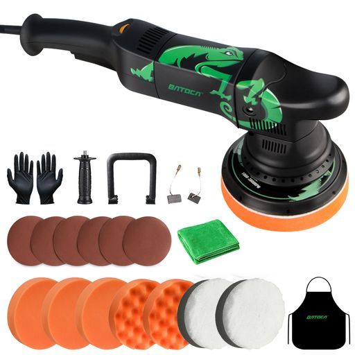 ポリッシャーダブルアクション125 mmコード式車電動カーポリッシャー15 mmランダムオービタル式 100 V六段変速 1000-3800 RPM 3つのハンドヘルド方法 700 W強力モータ 車磨きヘッドラ…