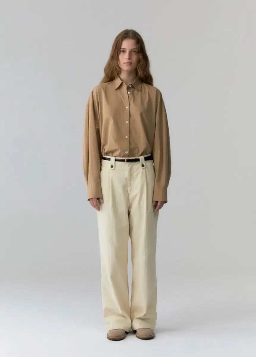 ディパウンド コーデュロイ ワイドパンツ アイボリー S