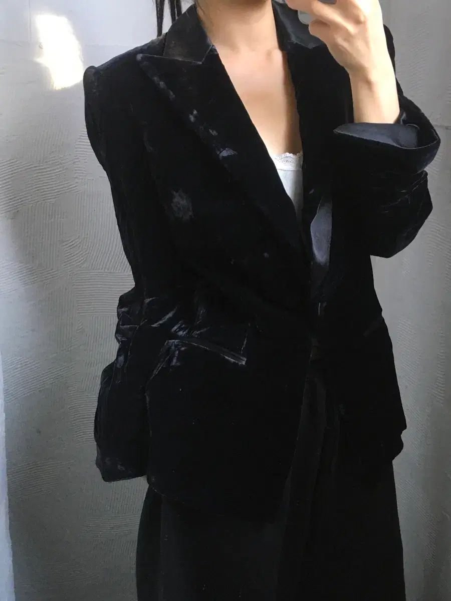 GIORGIO ARMANI ジョルジオ アルマーニ ツアーベルベット ブラック ワンボタン ブレーザー