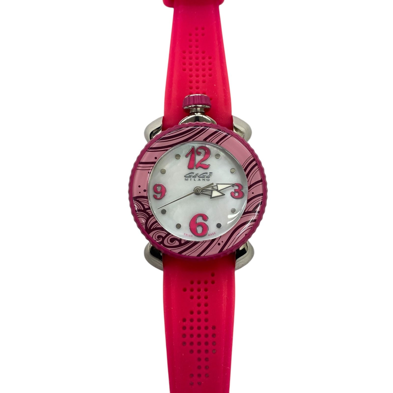 超メルカリ市開催中！　稼働品　ガガミラノ　レディース　腕時計　ピンク　ゴールド 超メルカリ市開催中！稼働品ガガミラノレディース腕時計ピンクゴールド