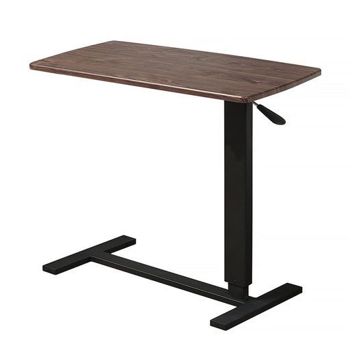 Botthorseサイドテーブル天板折り畳み キャスター付き幅80 cmガス圧昇降70〜94 cmベッドテーブル360°回転 クルミ