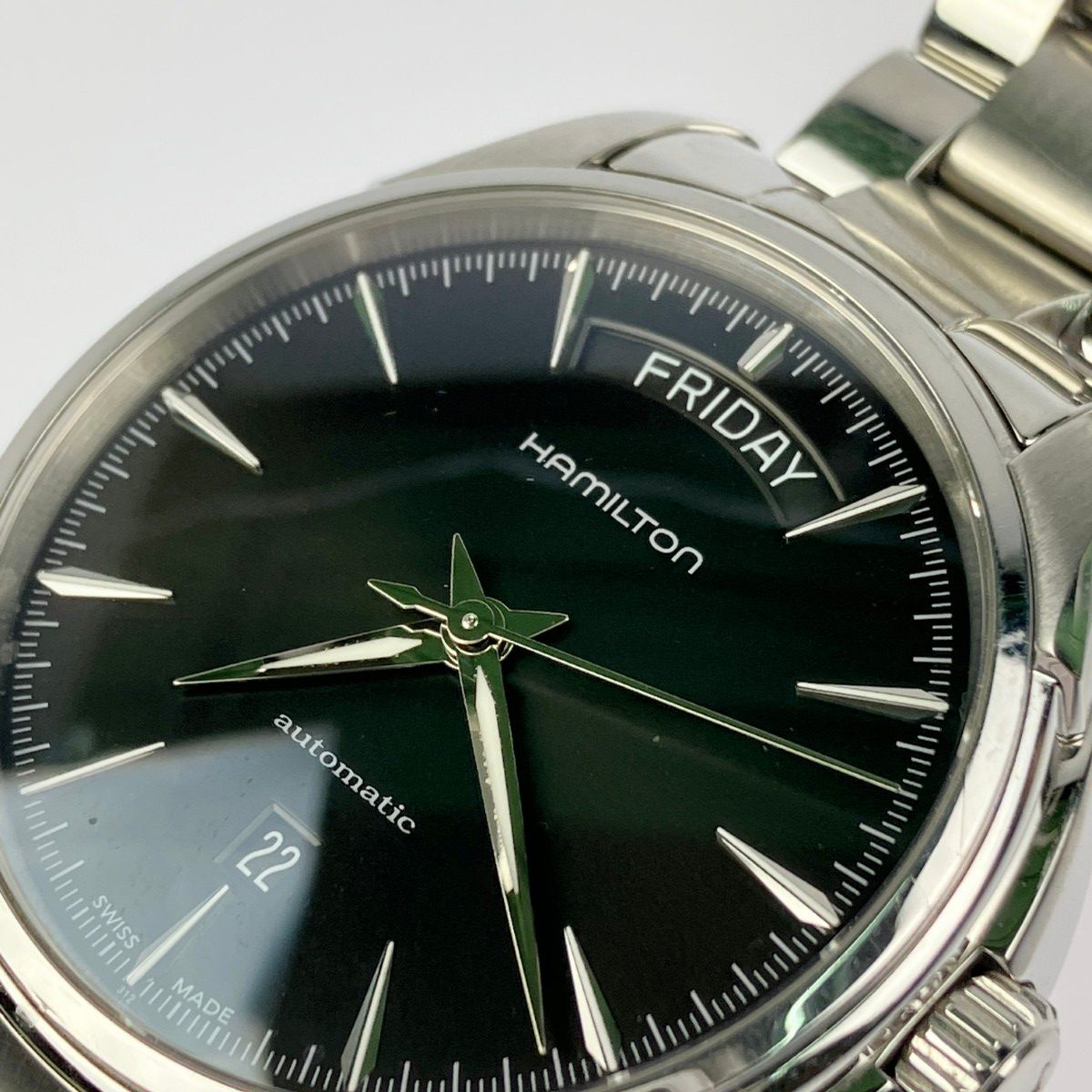 ハミルトン ジャズマスター 腕時計 デイト シルバー ブラック ジャンク ▽▽HAMILTON ハミルトン ジャズマスター デイデイト ブラック文字盤