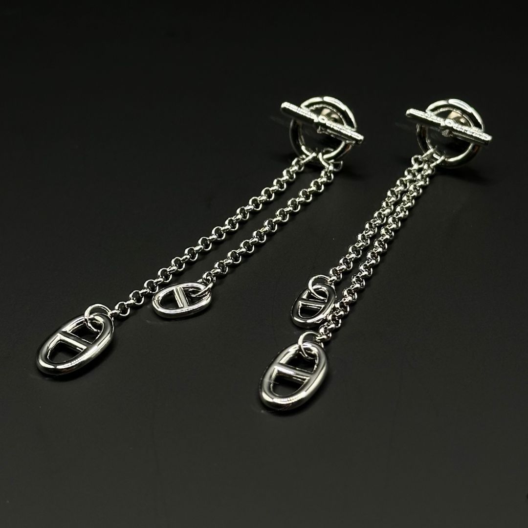 【激レア★新品未使用】エルメス　シェーヌダンクル ニューファランドール ピアス 極美品】Hermes シェーヌダンクル ニューファランドール ドロップ