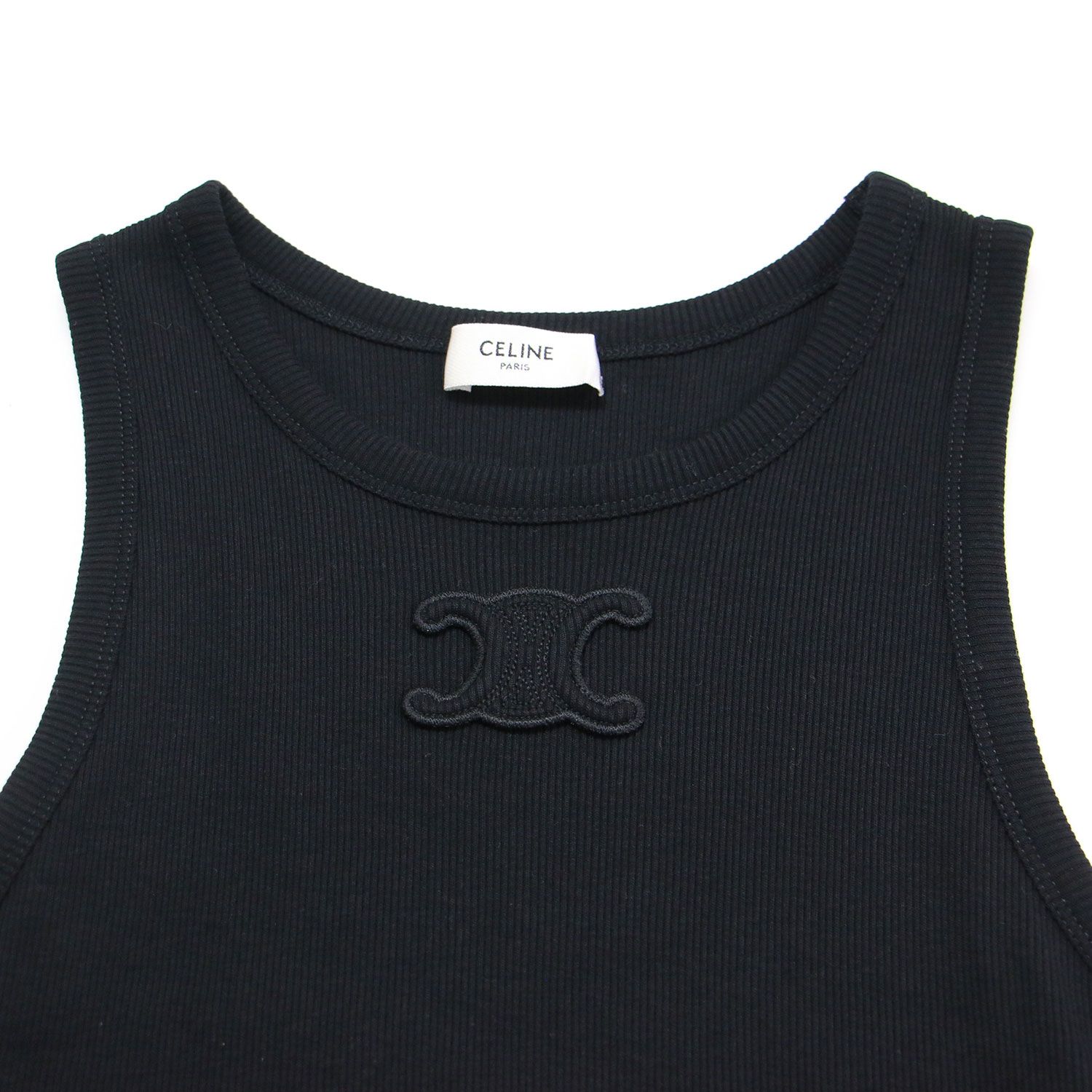 美品】CELINE セリーヌ タンクトップ ブラック 黒 サイズ:M