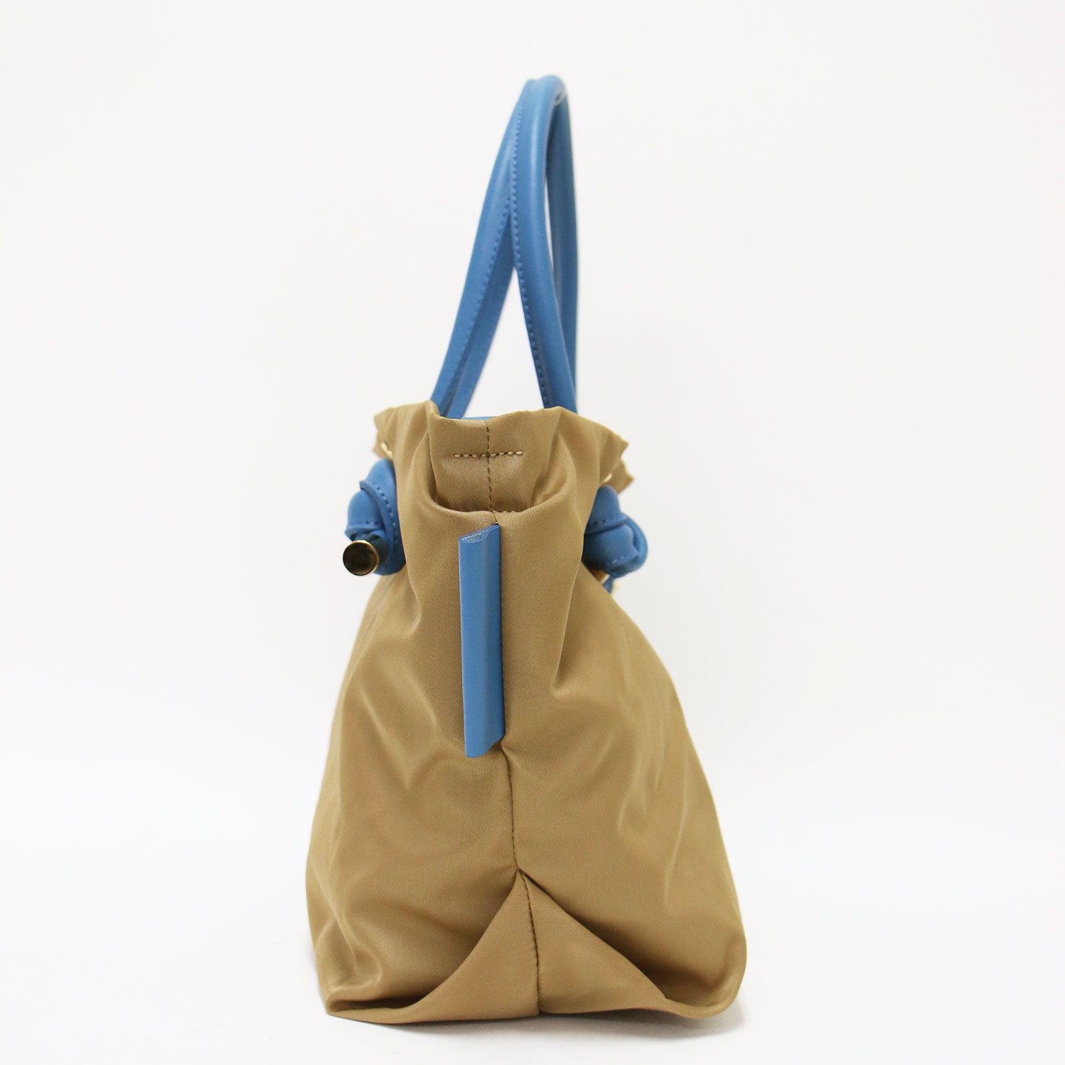 美品】VIOLAd ORO ヴィオラドーロ バッグ ベージュ ブルー サイズ:XS 
