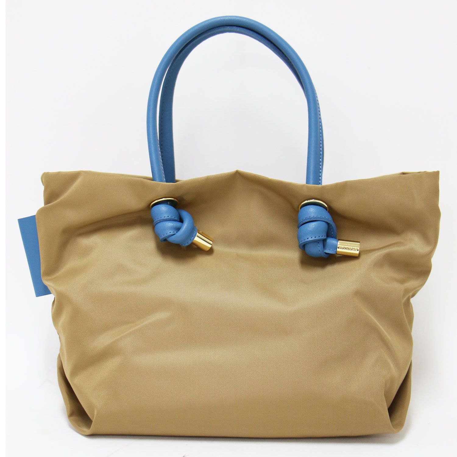 美品】VIOLAd ORO ヴィオラドーロ バッグ ベージュ ブルー サイズ:XS 