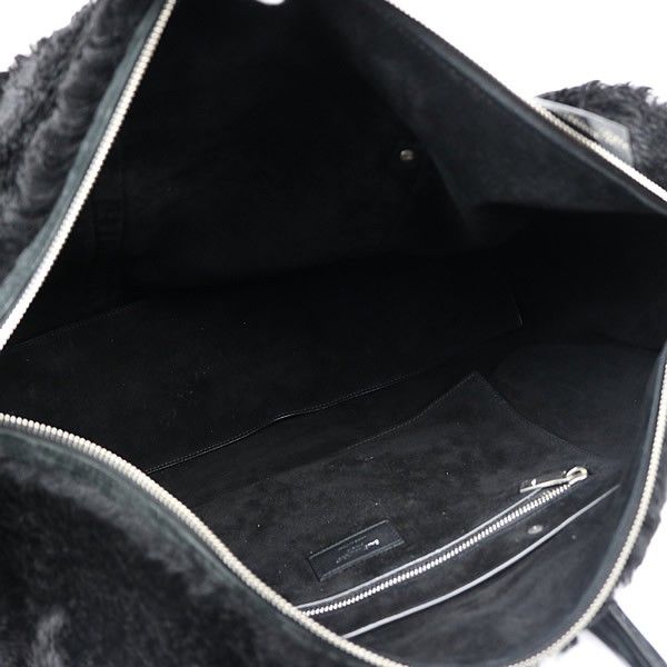 SAINT LAURENT サンローラン ♥ ファー 2 WAY ダッフル ボストンバッグ ユニセックス 黒 101656 プチプラ ボストンバッグ 旅行用バッグ 