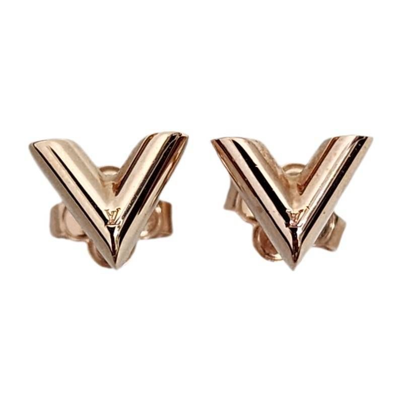 LOUIS VUITTON ルイヴィトン ピアス エセンシャルV ローズゴールド M 80139 約縦8 mm 横10 2.4 g アクセサリー ジュエリー