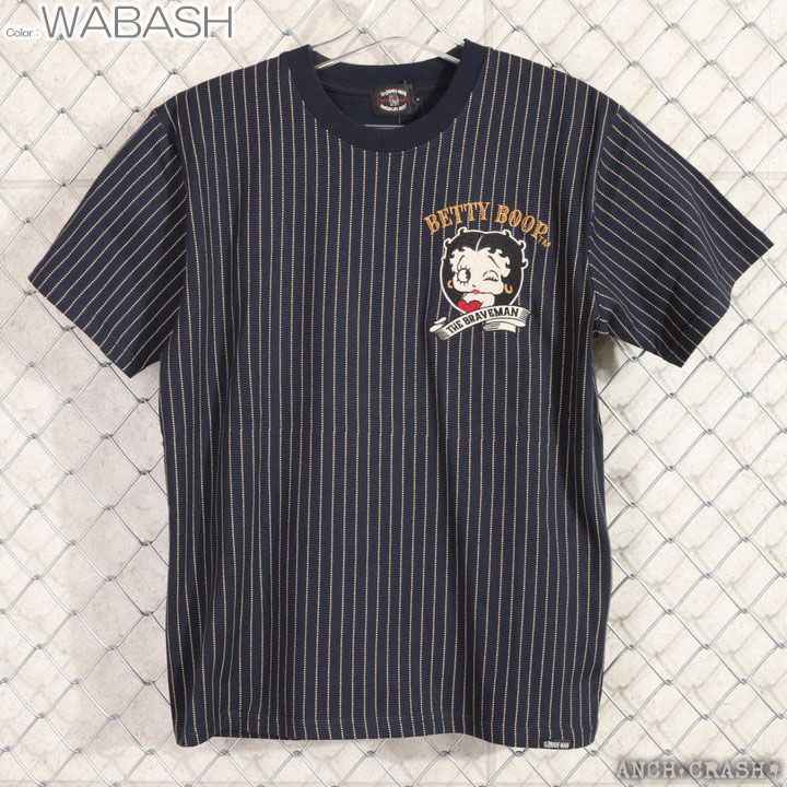 The BRAVE-MAN ベティブープ 半袖シャツ(BBB-2426)【送料無料】ブレイブマン BETTY BOOP 刺繍 ワッペン The BRAVE-MAN ベティブープ 半袖Tシャツ BBB-2435 ブレイブマン BETTY