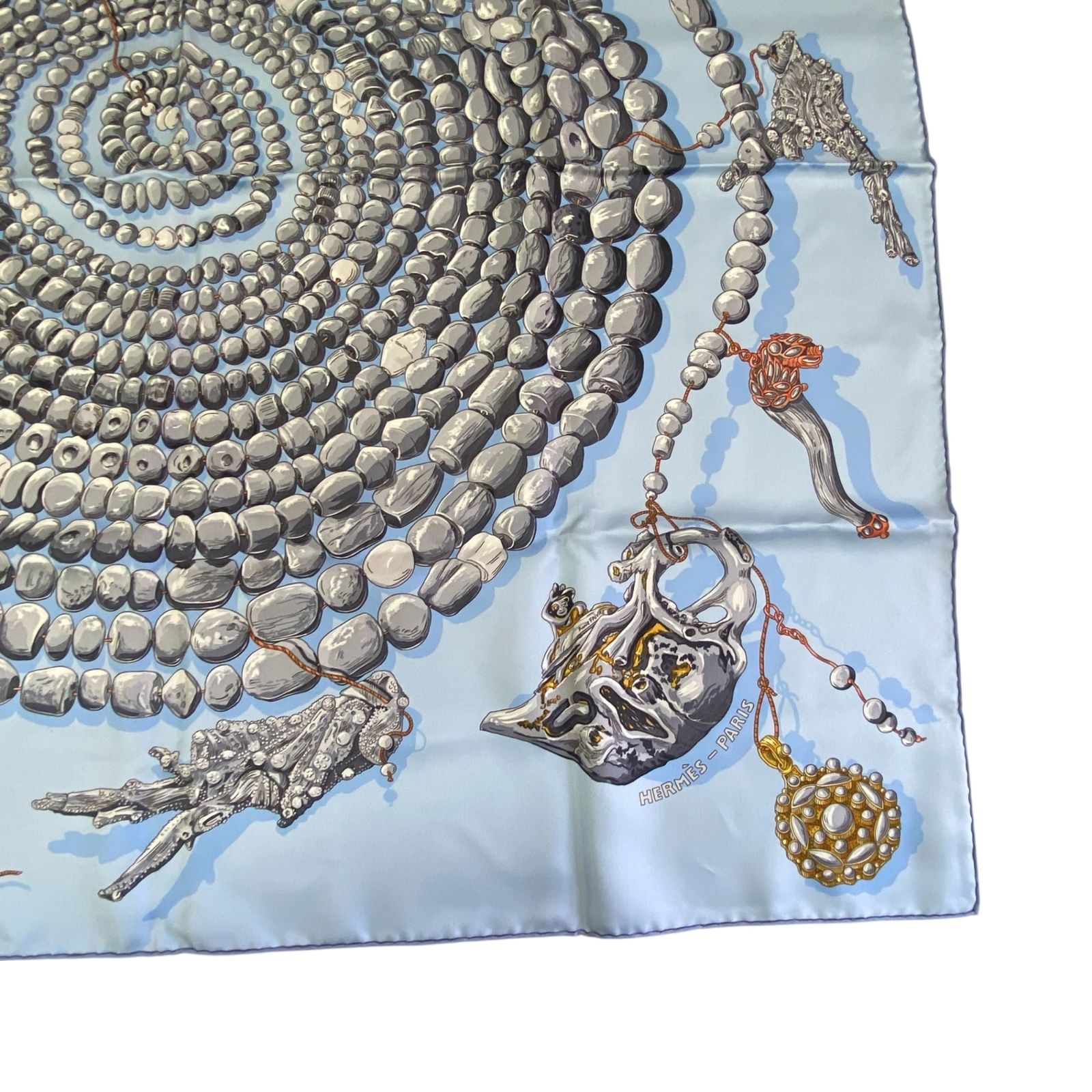 極美品 HERMES エルメス カレ90 シルク スカーフ Reve de Corail 珊瑚