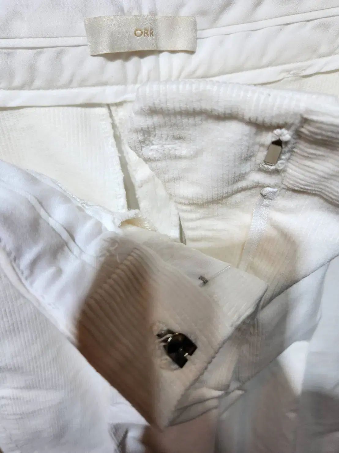  S| ORR オル コーデュロイ ワイド パンツ 白 |108 スラックス パンツ