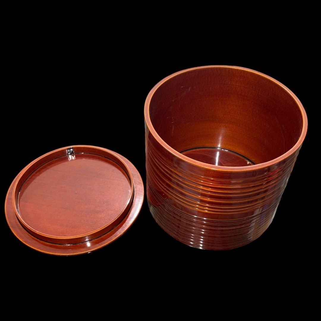美品 茶道具 天然木 飛騨春慶塗 曲水指 へぎ目 蓋つき - メルカリ