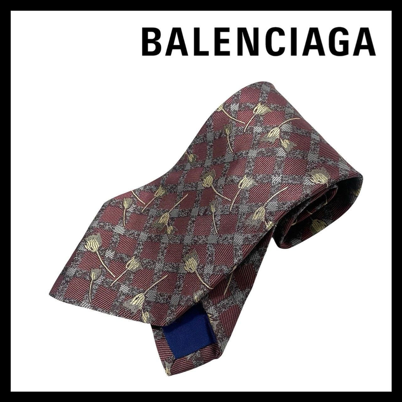 BALENCIAGA チェック柄ネクタイ SUBALENCIAGAネクタイ SILK⁄シルク 絹 