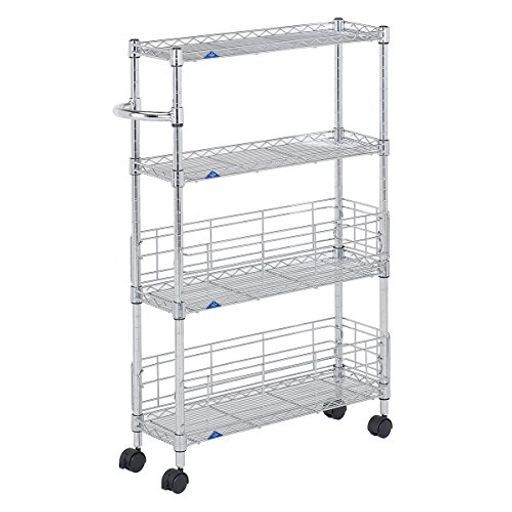 ドウシシャルミナスフィールキッチンラックワゴンスチールラック隙間収納収納棚幅204段サビに強い防錆加工組立簡単キャスター付き耐荷重80 kg 棚板 ポール径19 mm幅19.5 x奥行59.5 x高さ94 cm