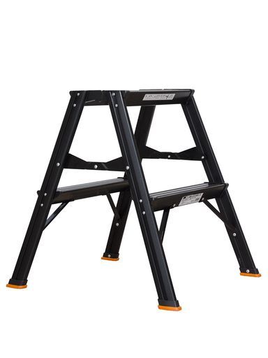 TRUSCO トラスコ アルミ製踏台2段高強度型黒TSAF-2-BK