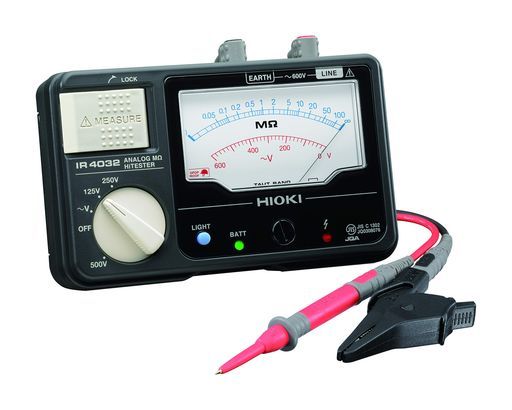 HIOKI 日置電機 絶縁抵抗計IR 4032-10アナログメグオームハイテスタテストリードL 9787付属品JIS認証日本製定格3レンジ メガー