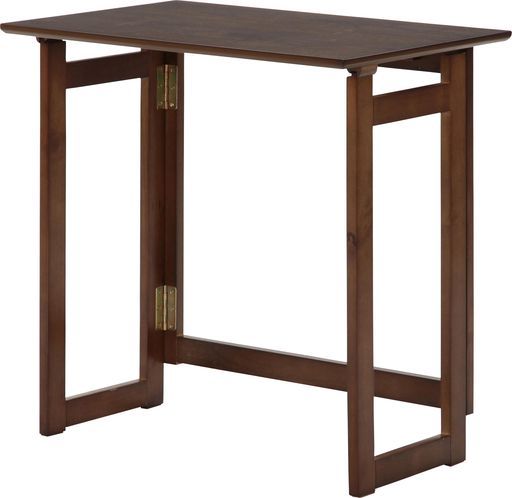 不二貿易折りたたみテーブルデスク幅70 x奥行45 x高さ69 cmブラウン天然木コンパクト収納学習机完成品ミラン95782