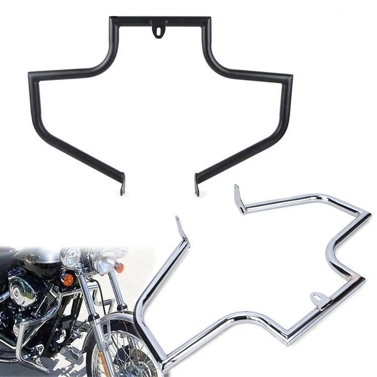 ハーレー ソフテイル Softail FAT BOY|Heritage 対応 フロントエンジンガード クラッシュバー バンパー 前部ガードバー 鉄製 メッキ|マット黒 選択可 外装保護 キズ対策 重厚感アップ ドレスアップ