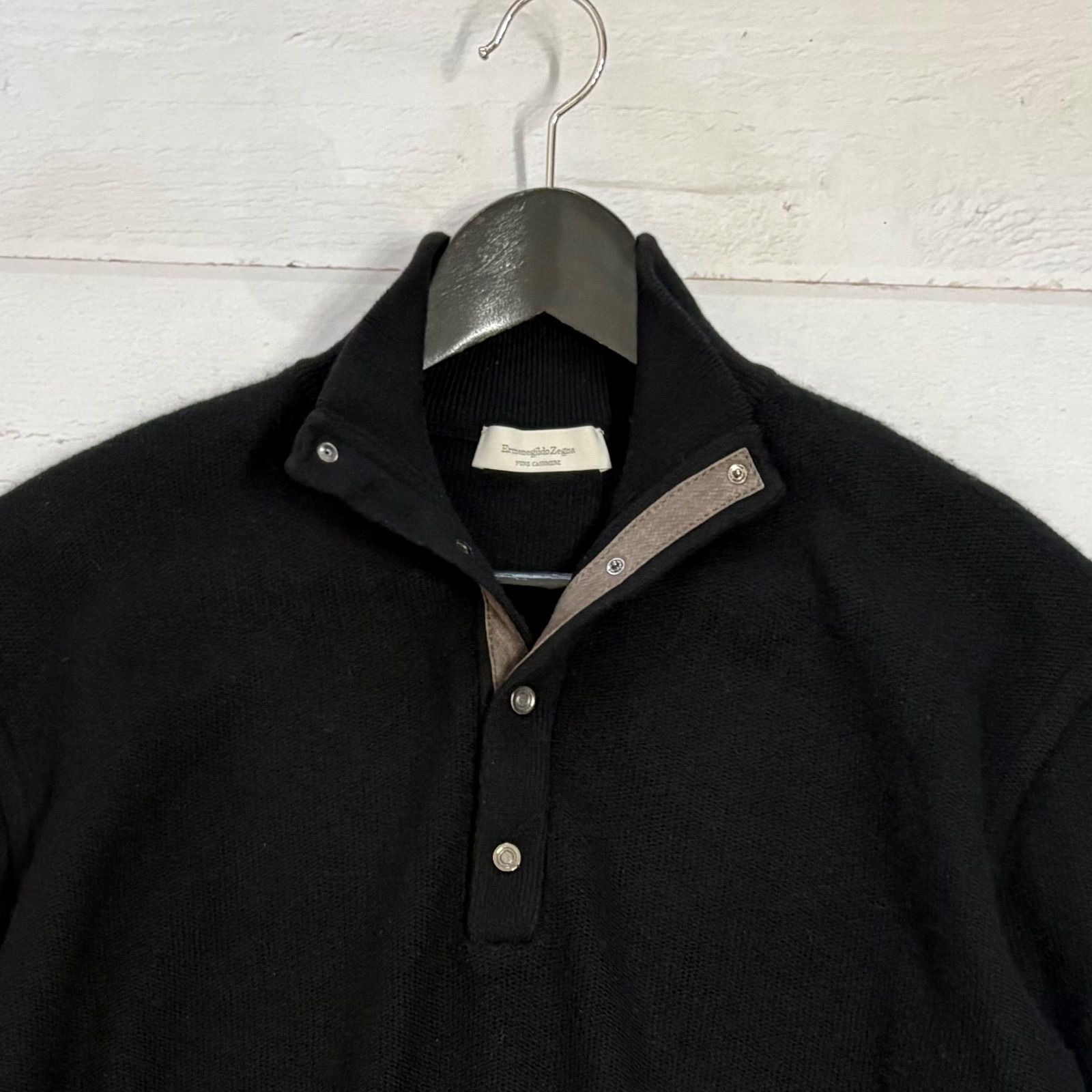 最高級 エルメネジルドゼニア ピュアカシミヤ100% スナップ ニット