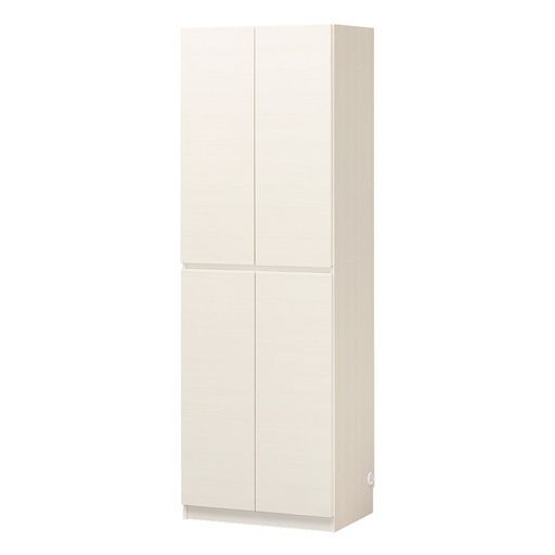 白井産業 日本製 壁面収納扉付き壁面キャビネット本棚豊富なバリエーションで組み合わせ自由自在耐震ラッチ装備配線穴あり壁面ぴったり設置隙間収納幅60 x奥行41.6 x高さ180 cmホワイト木目…