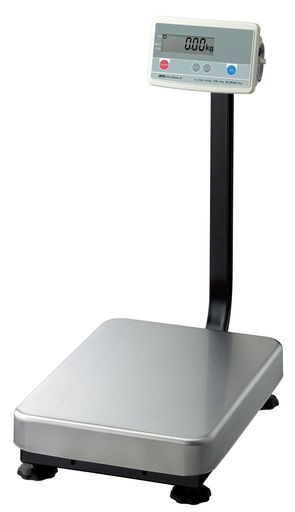 A-D検定付きデジタル台はかりFG-60 KAL-Kはるかに小さいひょう量 60 kg最小表示 0.02 kg 使用範囲 0.4~60 皿寸法 390 W *530 D mm検定付 3地域はるかに大きい