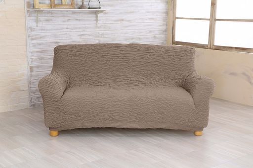 スーパーフィット2 WAYストレッチソファカバー マリオンソファーカバー 2人掛け用 2人用 ライトブラウン