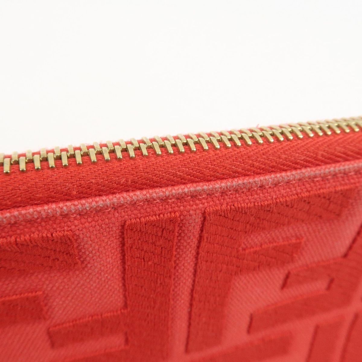 やや使用感あり】 FENDI フェンディ ズッカ フラットポーチ ミニ 