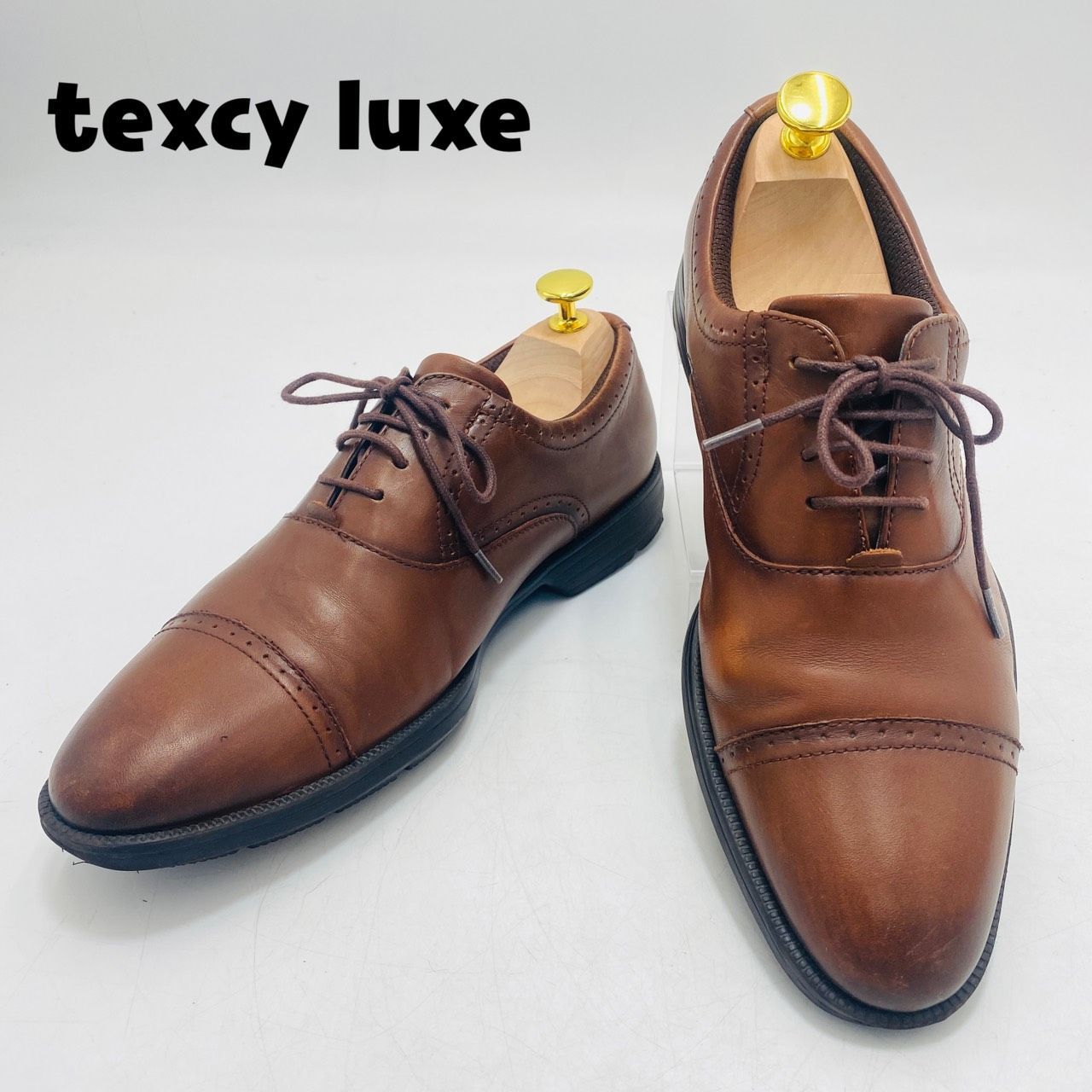 ストレートチップ テクシーリュクス 店舗 TEXCY LUXE Tu-7774 ブラウン 