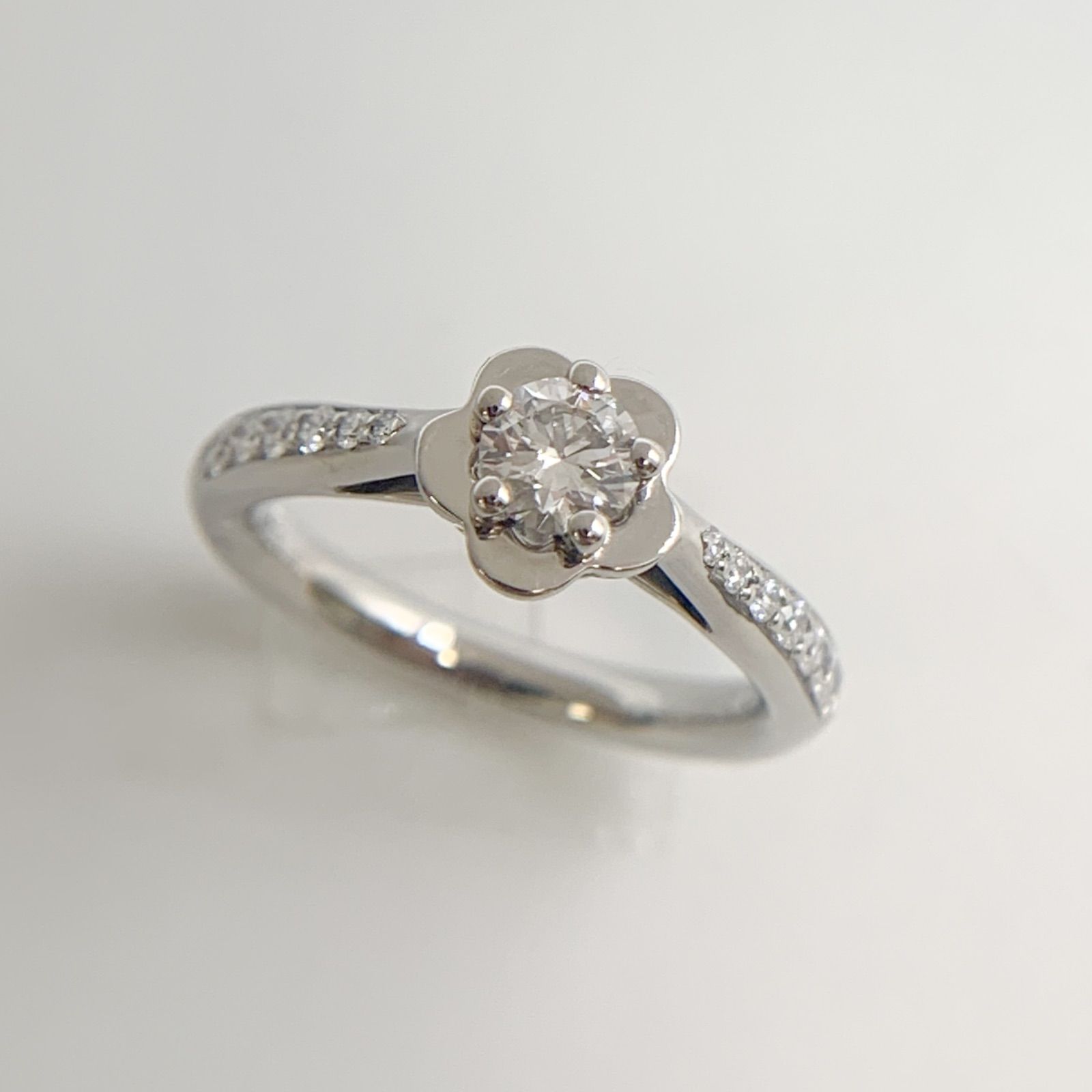 CHANEL シャネル カメリアコレクション エンゲージメント ダイヤモンドリング 指輪 Pt 950