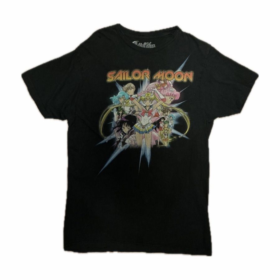 セーラームーン Tシャツ M ブラック 集合プリント A-622