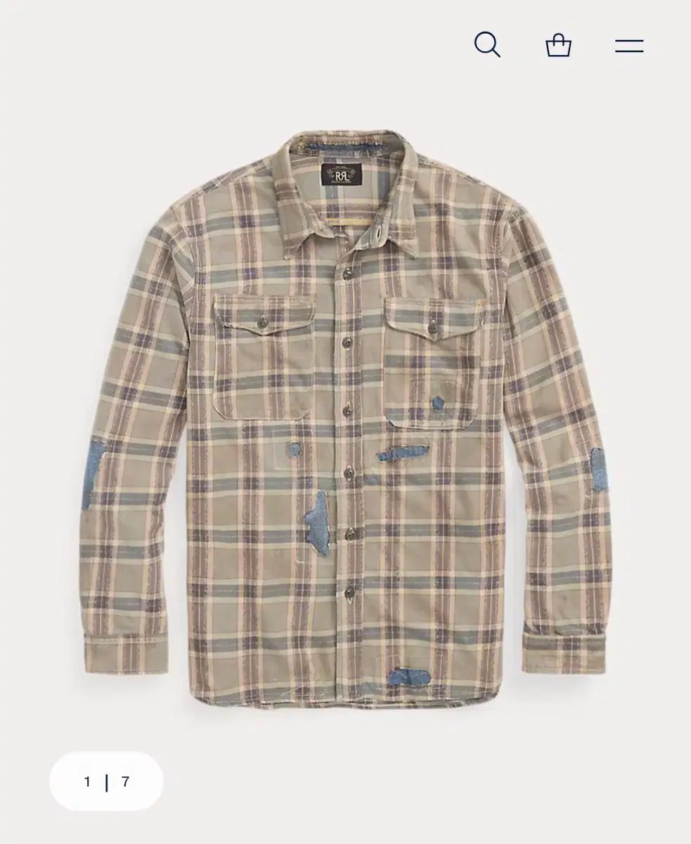 RRL ダブルアールエル LEE リー リペア プラッド ツイル ワークシャツ